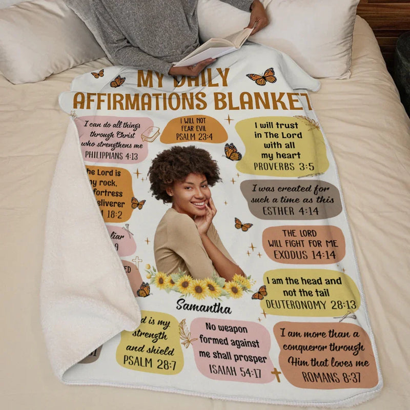 Custom Photo Wrap Yourself In Love Self-Love Affirmations - Friend Personalized Custom Blanket - Gift For Best Friends, Family Members, Coworkers, Yourself