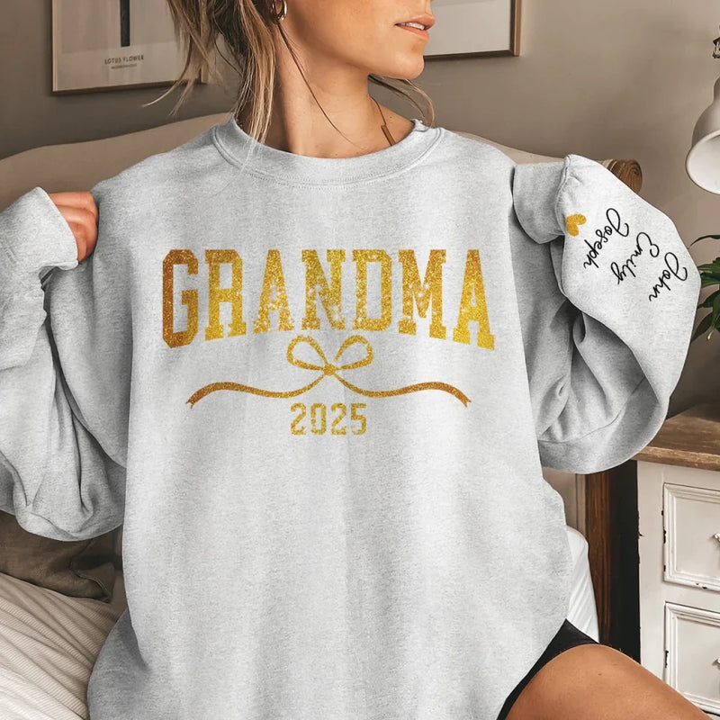 Moms Make The World Shimmer With Love - Family Personalized Custom Unisex Sweatshirt, Hoodie With Design On Sleeve - Gift For Mom, Grandma
