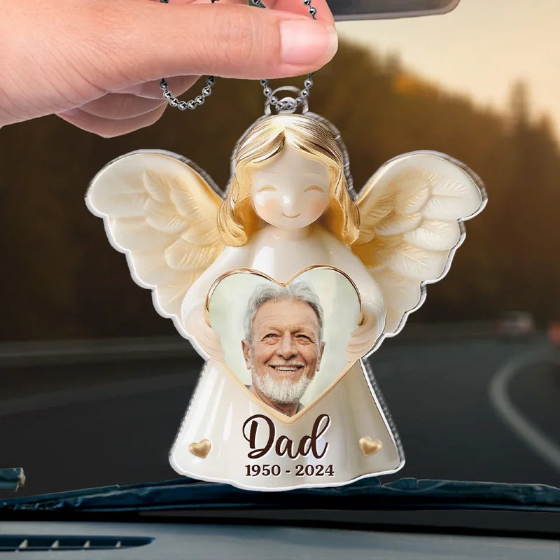 Custom Photo Your Love Will Always Be Our Guide - Memorial Personalized Custom Car Ornament - Acrylic Custom Shaped - Sympathy Gift For Family Members
