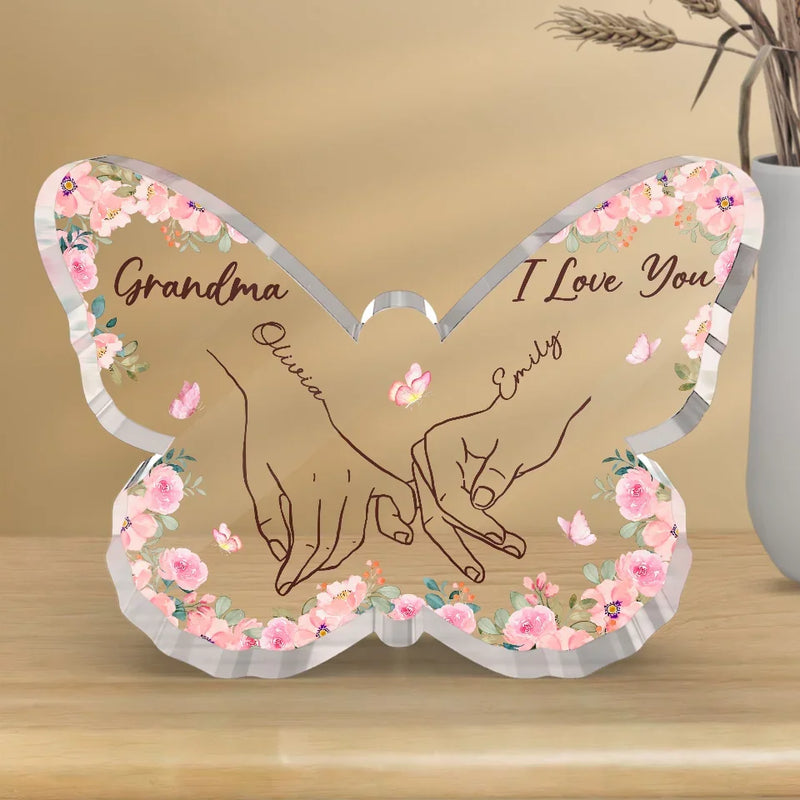 Silent Sacrifices Reflect Endless Love - Family Personalized Custom Butterfly Shaped Acrylic Plaque - Gift For Mom, Grandma