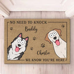 Paws At Home, Eyes On Duty - Dog Personalized Custom Home Decor Decorative Mat - House Warming Gift For Pet Owners, Pet Lovers