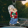 A Little Bit Parent, A Little Bit Best Friend - Family Personalized Custom Car Ornament - Acrylic Custom Shaped - Gift For Grandma