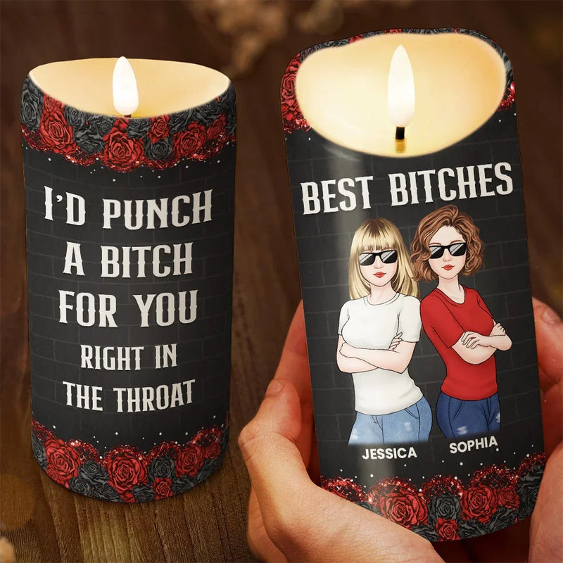 Always Ready To Defend You - Bestie Personalized Custom LED Candle - Gift For Best Friends, BFF, Sisters