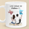 Love Knows No Distance - Couple Personalized Custom Mug - Gift For Husband Wife, Anniversary, Long Distance Relationship
