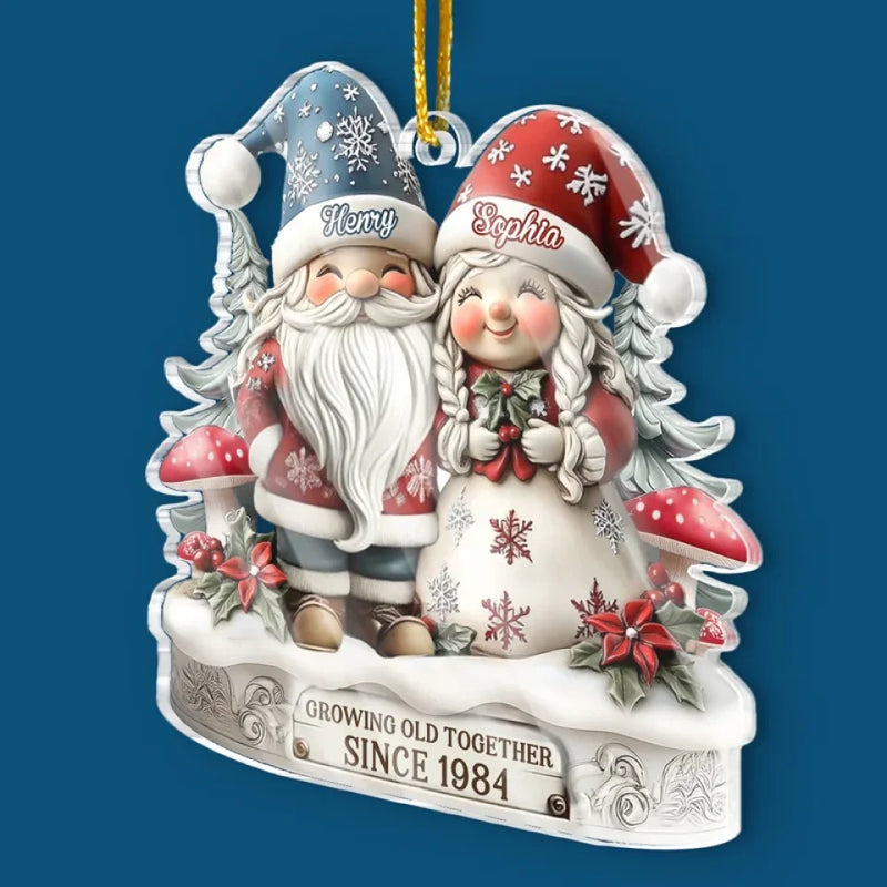 Love Knows No Height - Couple Personalized Custom 3D Inflated Effect Printed Ornament - Acrylic Custom Shaped - Gift For Husband Wife, Anniversary
