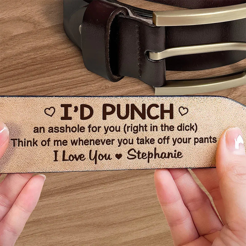 I’m Your First Line Of Defense - Couple Personalized Custom Engraved Leather Belt - Gift For Husband Wife, Anniversary