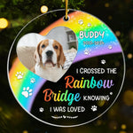 Custom Pet Photo Rainbow Bridge Memorial Gifts - Personalized Ornament