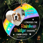 Custom Pet Photo Rainbow Bridge Memorial Gifts - Personalized Ornament