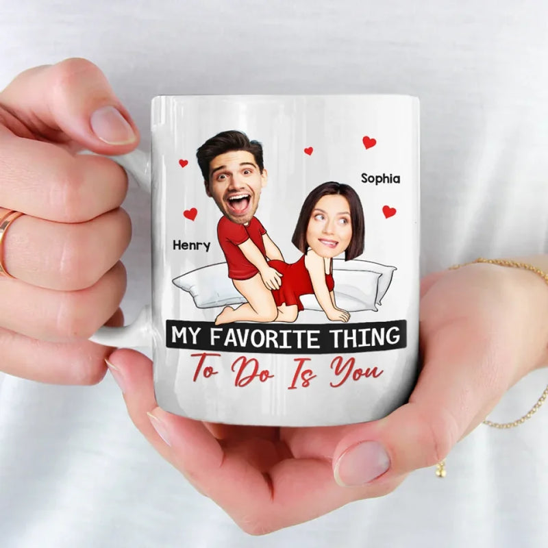 Custom Photo When Cute Meets Naughty, Magic Happens - Couple Personalized Custom Mug - Gift For Husband Wife, Anniversary