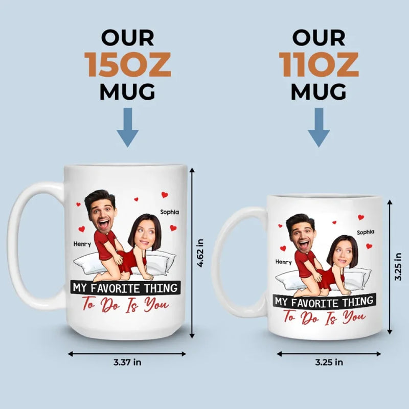 Custom Photo When Cute Meets Naughty, Magic Happens - Couple Personalized Custom Mug - Gift For Husband Wife, Anniversary