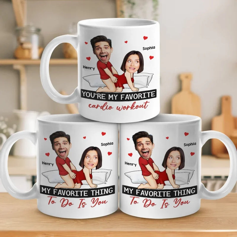 Custom Photo When Cute Meets Naughty, Magic Happens - Couple Personalized Custom Mug - Gift For Husband Wife, Anniversary