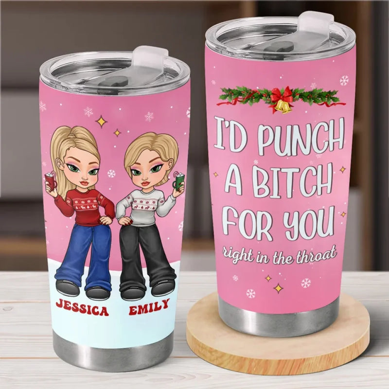 Best Friends Are The Best Therapy - Bestie Personalized Custom Tumbler - Christmas Gift For Best Friends, BFF, Sisters