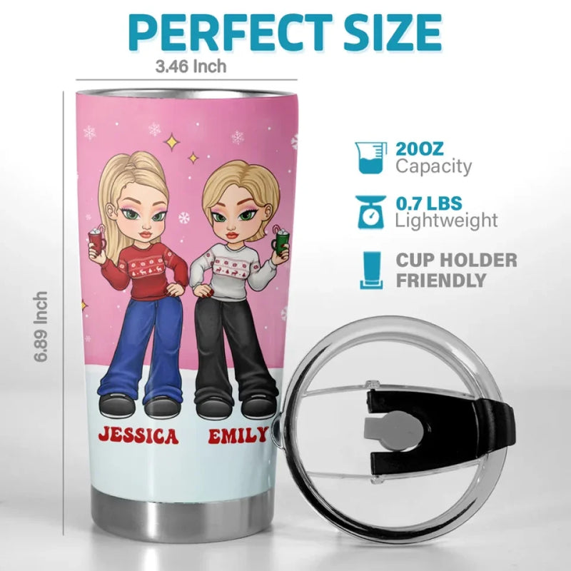 Best Friends Are The Best Therapy - Bestie Personalized Custom Tumbler - Christmas Gift For Best Friends, BFF, Sisters