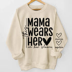 Custom Name Mama Heart on Her Sleeve Gifts for Moms - Personalized Sweater