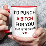I’d Fight Anyone For Your Smile - Bestie Personalized Custom Accent Mug - Gift For Best Friends, BFF, Sisters