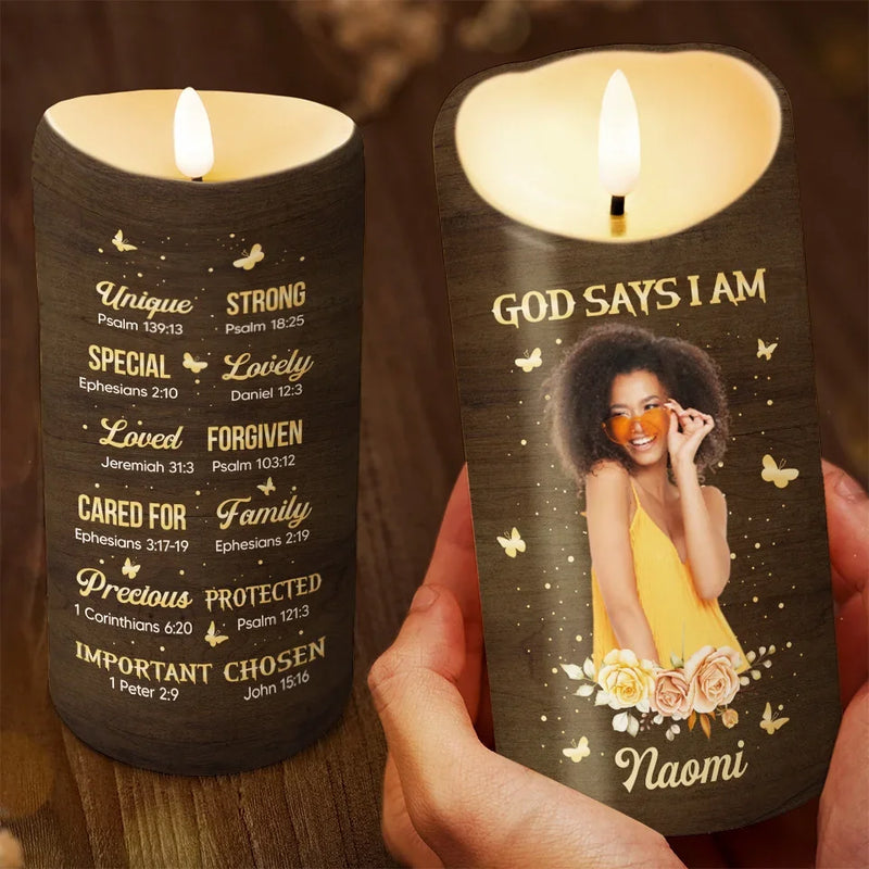 Custom Photo Cradle Yourself In Love Self-Love Affirmations - Friend Personalized Custom LED Candle - Gift For Best Friends, Family Members, Coworkers, Yourself