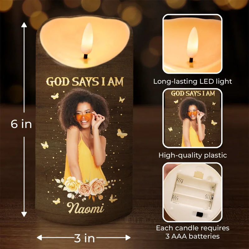 Custom Photo Cradle Yourself In Love Self-Love Affirmations - Friend Personalized Custom LED Candle - Gift For Best Friends, Family Members, Coworkers, Yourself