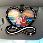 Friendship Is The Strongest Foundation - Bestie Personalized Custom Car Visor Clip - Gift For Best Friends, BFF, Sisters