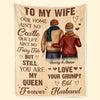 My Queen Today And Every Day - Couple Family Personalized Custom Blanket - Gift For Husband Wife, Anniversary