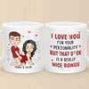 Our Hearts Speak The Same Language - Couple Personalized Custom Mug - Gift For Husband Wife, Anniversary