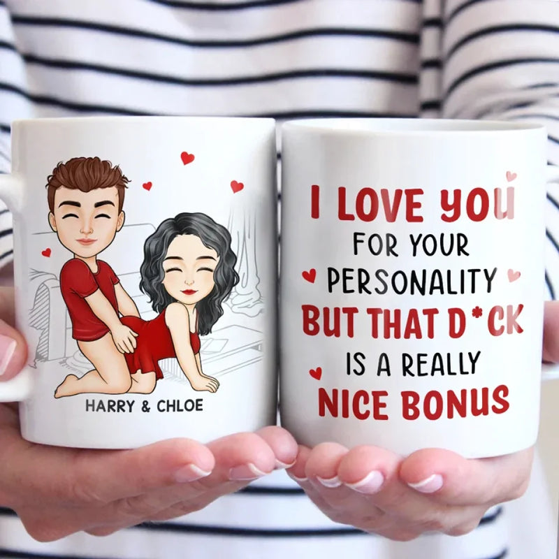 Our Hearts Speak The Same Language - Couple Personalized Custom Mug - Gift For Husband Wife, Anniversary