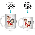 Our Hearts Speak The Same Language - Couple Personalized Custom Mug - Gift For Husband Wife, Anniversary