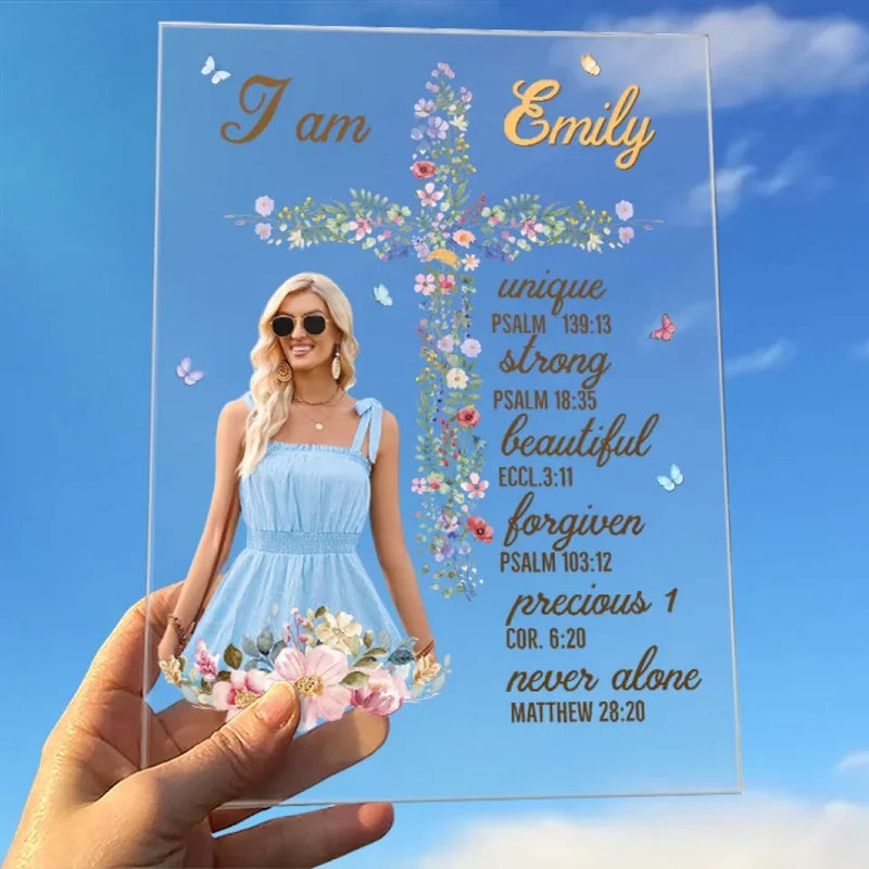 Custom Photo I Am Worthy Of Love And Respect Self-Love Affirmations - Friend Personalized Custom Rectangle Shaped Acrylic Plaque - Gift For Best Friends, Family Members, Coworkers, Yourself