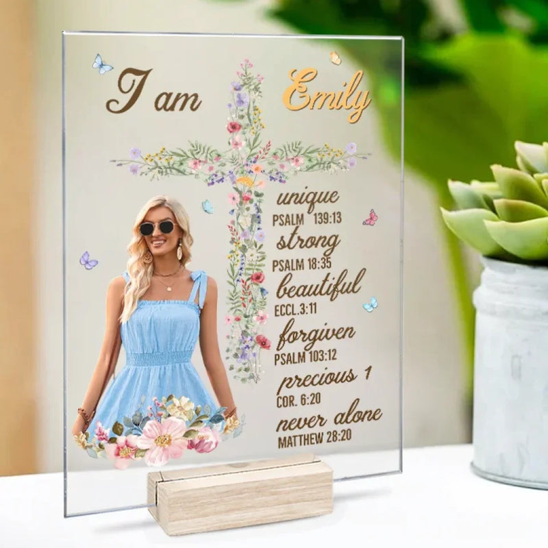 Custom Photo I Am Worthy Of Love And Respect Self-Love Affirmations - Friend Personalized Custom Rectangle Shaped Acrylic Plaque - Gift For Best Friends, Family Members, Coworkers, Yourself