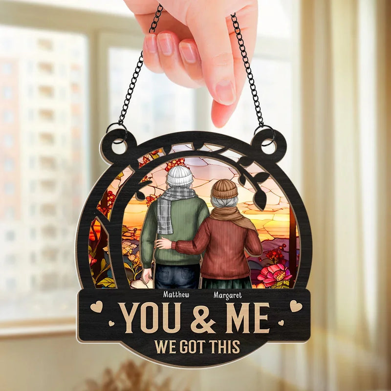 You And Me Together Forever - Couple Personalized Window Hanging Suncatcher Ornament - Gift For Husband Wife, Anniversary