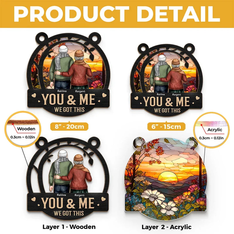 You And Me Together Forever - Couple Personalized Window Hanging Suncatcher Ornament - Gift For Husband Wife, Anniversary