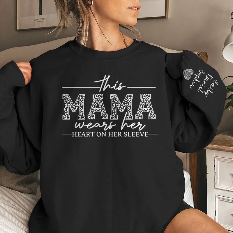 Carrying Love In Every Gesture - Family Personalized Custom Unisex Sweatshirt, Hoodie With Design On Sleeve - Gift For Mom, Grandma
