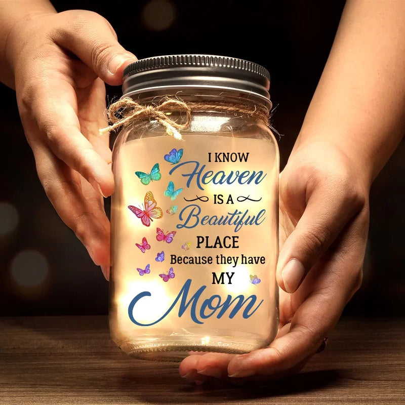 In Our Hearts, They Live Forever - Memorial Personalized Custom Mason Jar Light - Sympathy Gift For Family Members