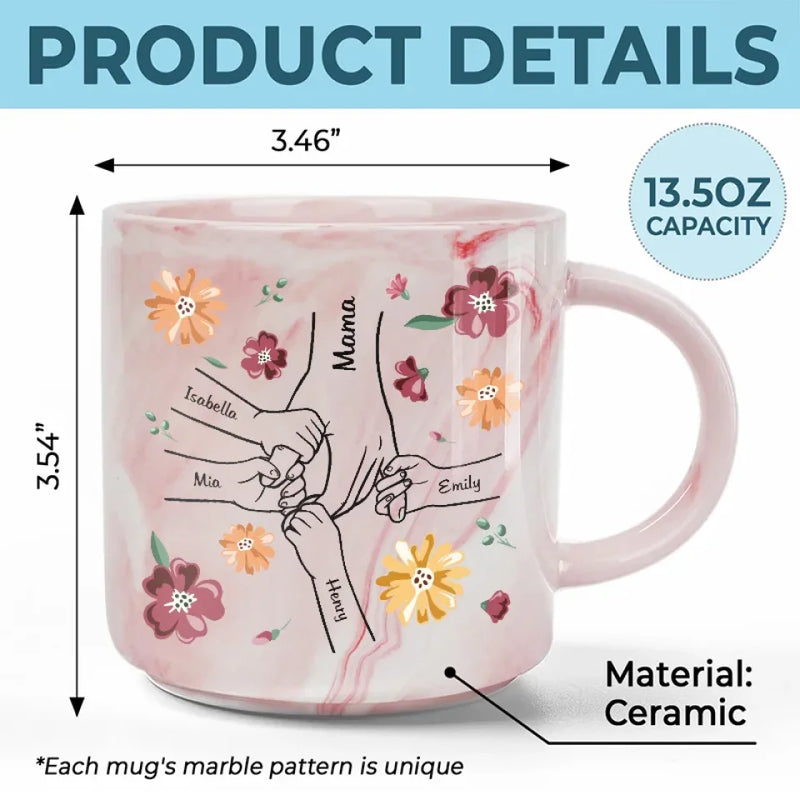 A Little Bit Parent, A Little Bit Best Friend - Family Personalized Custom Marble Mug - Gift For Mom, Grandma