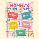 Mommy's Official Nap Blanket - Family Personalized Custom Blanket - Gift For Mom, Grandma
