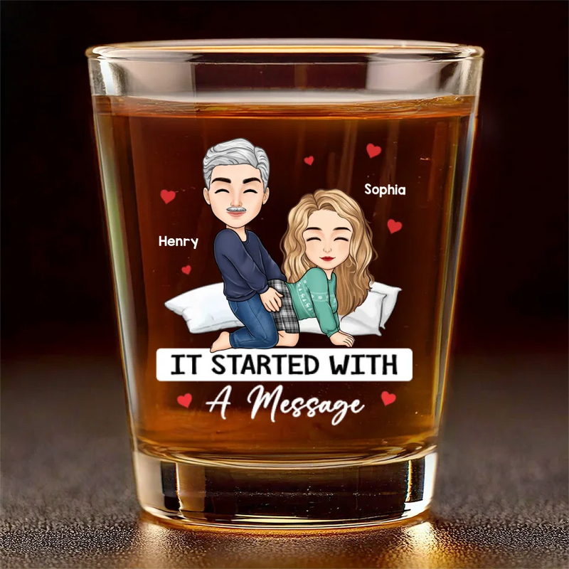 Wish You're In Me, I Mean Here With Me - Couple Personalized Custom Shot Glass - Gift For Husband Wife, Anniversary