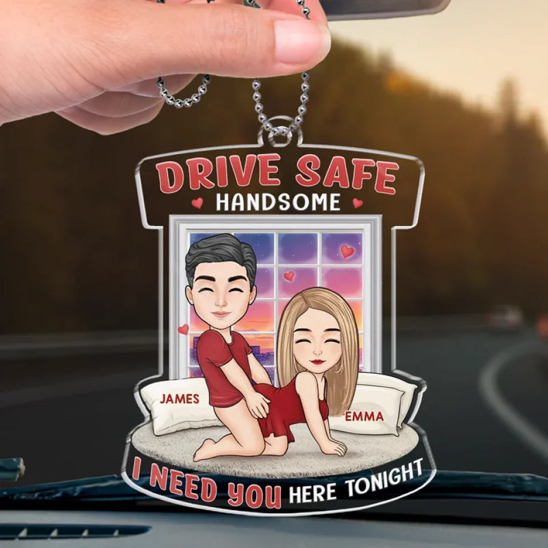 Road Trippin - Couple Personalized Custom Car Ornament - Acrylic Custom Shaped - Gift For Husband Wife, Anniversary