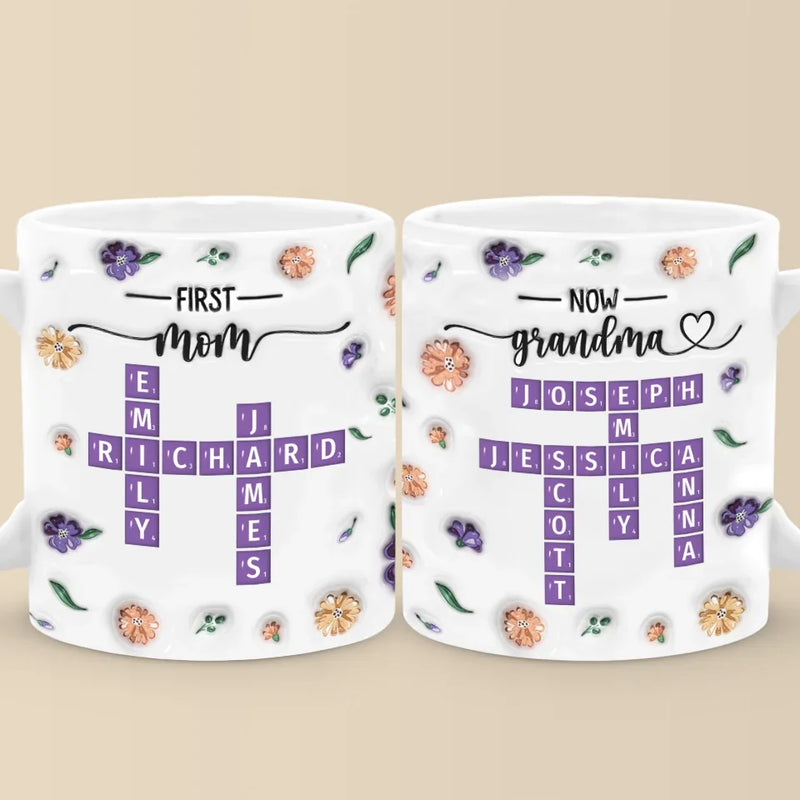Through Generations, Love Is The Thread That Binds Us - Family Personalized Custom 3D Inflated Effect Printed Mug - Gift For Mom, Grandma