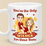 Custom Name Funny Wiener Couple Gifts - Personalized Mugs