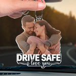 Custom Photo Happier With You - Couple Personalized Custom Car Ornament - Acrylic Custom Shaped - Gift For Husband Wife, Anniversary