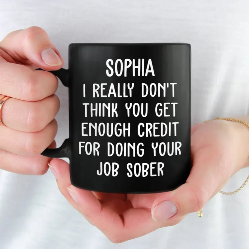 All Smiles With My Work Buddies - Coworker Personalized Custom Black Mug - Gift For Coworkers, Work Friends, Colleagues