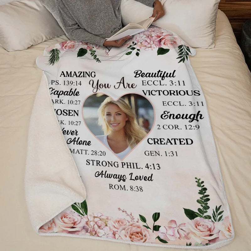 Custom Photo You Are Never Alone - Affirmation Personalized Custom Blanket - Gift For Yourself