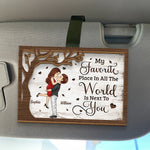 You Are My Sunshine On The Cloudiest Days - Couple Personalized Custom Car Visor Clip - Gift For Husband Wife, Anniversary