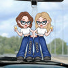 Friends Don’t Let Friends Do Silly Thing Alone - Bestie Personalized Custom Car Ornament - Acrylic Custom Shaped - Gift For Best Friends, BFF, Sisters