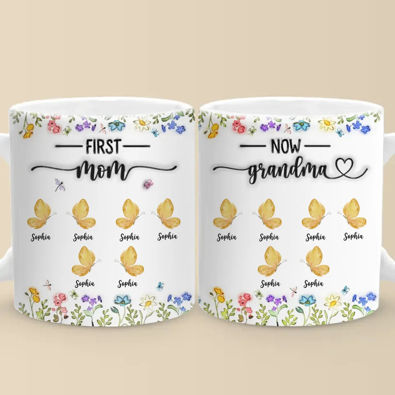 Like Butterflies, Their Love Transcends Generations - Family Personalized Custom 3D Inflated Effect Printed Mug - Gift For Mom, Grandma
