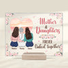 D'abord mes filles, pour toujours mes amies - Plaque rectangulaire en acrylique personnalisée pour la famille - Cadeau pour maman et fille
