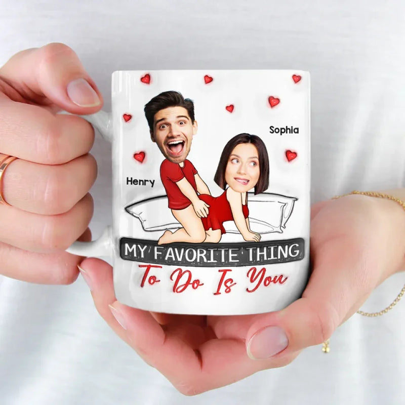 Custom Photo You're My Favorite Cardio Workout - Couple Personalized Custom 3D Inflated Effect Printed Mug - Gift For Husband Wife, Anniversary