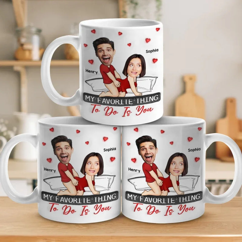 Custom Photo You're My Favorite Cardio Workout - Couple Personalized Custom 3D Inflated Effect Printed Mug - Gift For Husband Wife, Anniversary