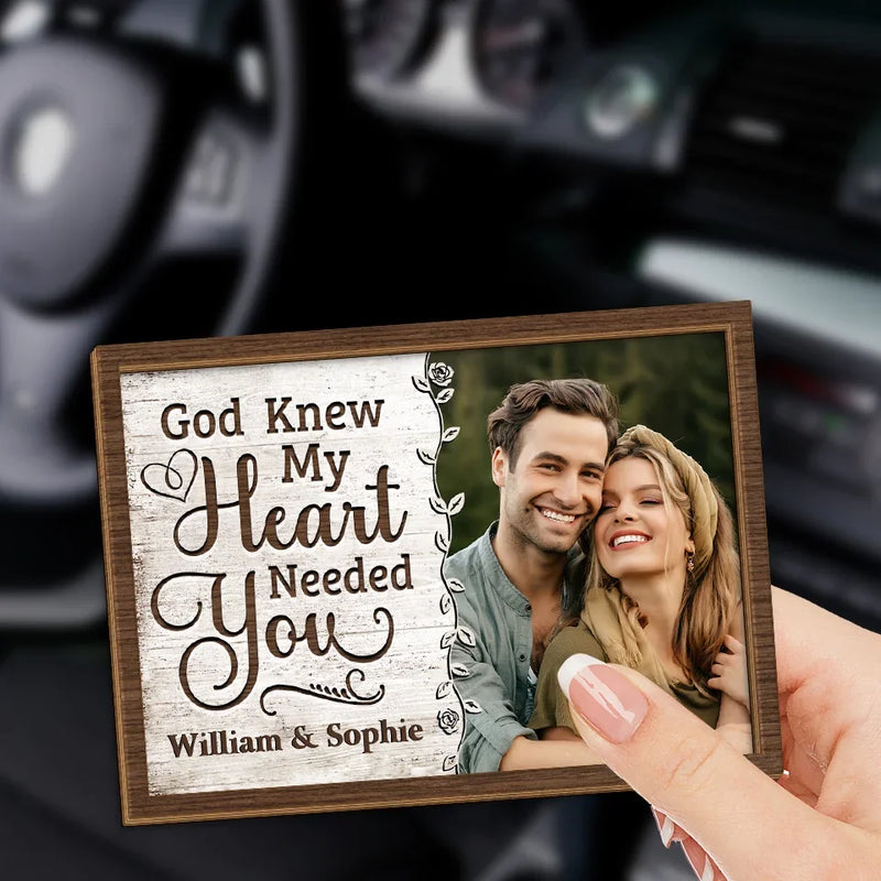 Custom Photo With You, I Am Whole - Couple Personalized Custom Car Visor Clip - Gift For Husband Wife, Anniversary