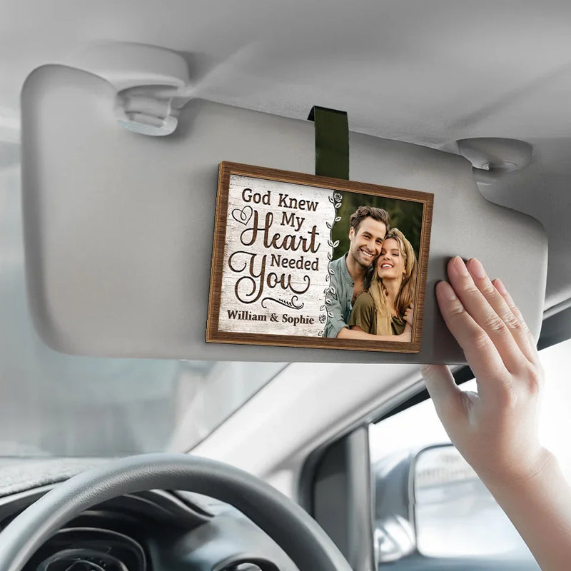 Custom Photo With You, I Am Whole - Couple Personalized Custom Car Visor Clip - Gift For Husband Wife, Anniversary