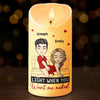 You Make My Heart Race And My Mind Wander - Couple Personalized Custom LED Candle - Gift For Husband Wife, Anniversary